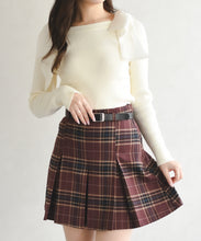 画像をギャラリービューアに読み込む, 【再入荷】ベルト付きタックスカートパンツ/TT537306
