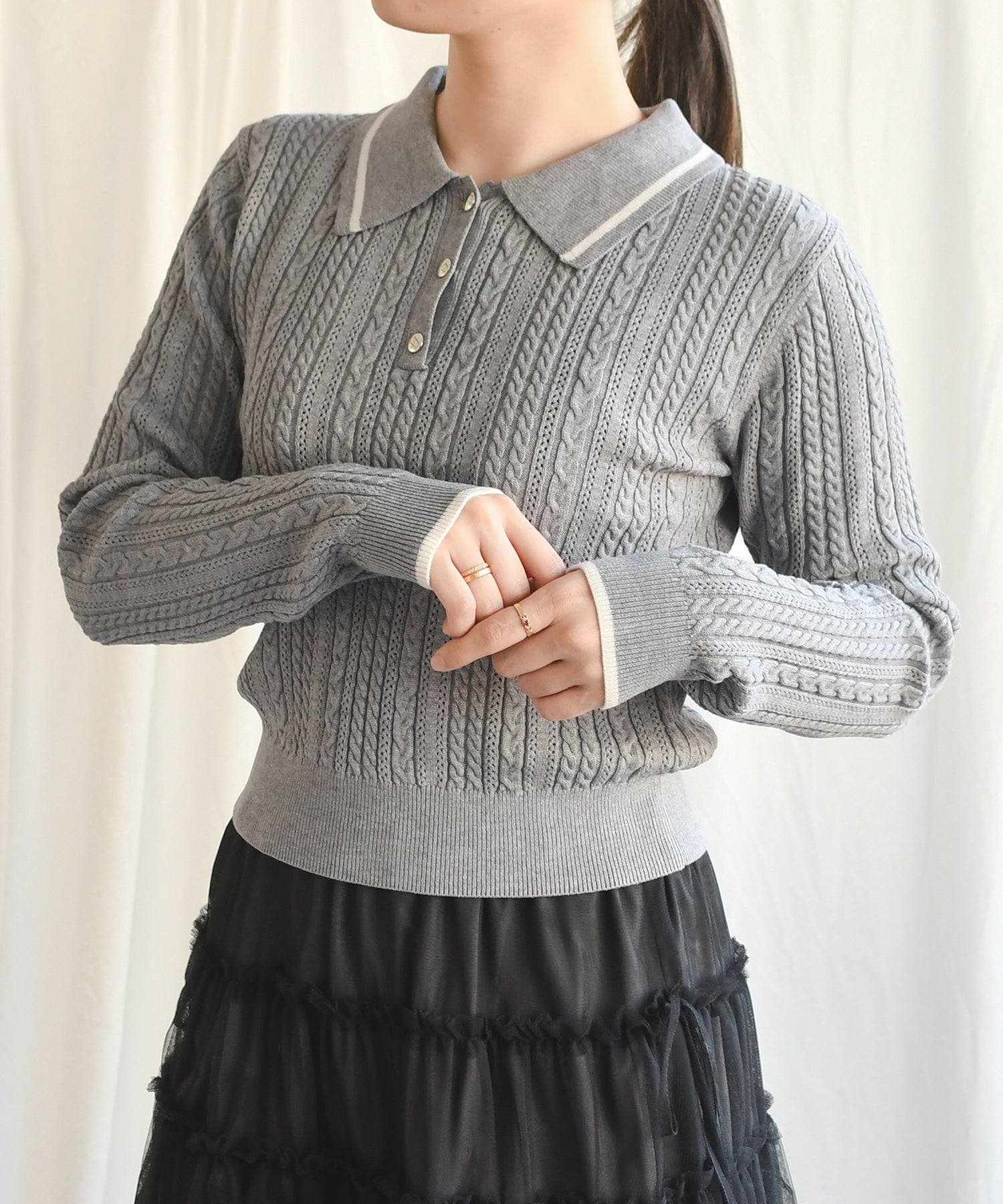 再入荷】ケーブルポロニット/TT538312 – MISCH MASCH|31 Sons de mode