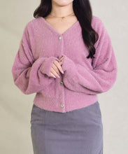 画像をギャラリービューアに読み込む, Vネックシャギーカーディガン/TT548402
