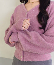 画像をギャラリービューアに読み込む, Vネックシャギーカーディガン/TT548402
