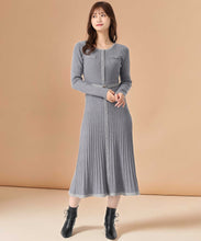 画像をギャラリービューアに読み込む, ラメ配色ニットワンピース/MM547404
