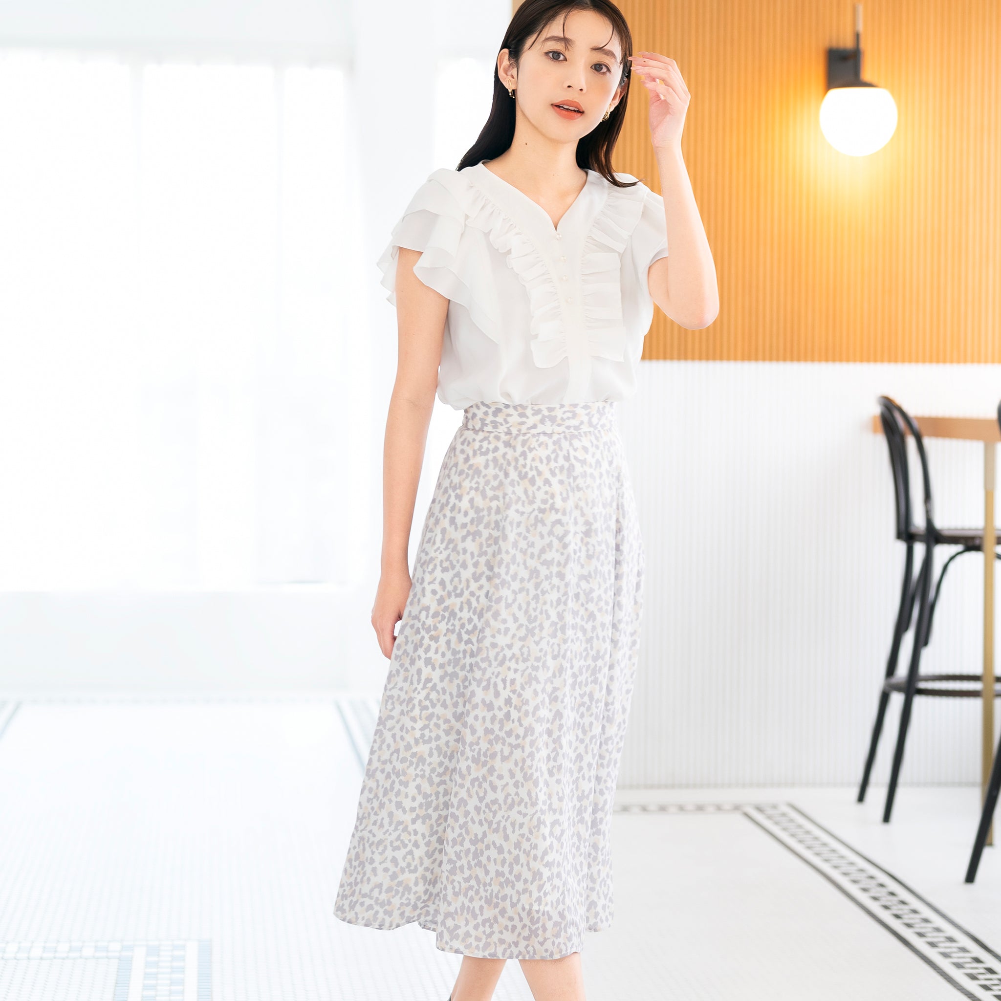 ぼかしレオパードスカート【期間限定プレセール6/18まで