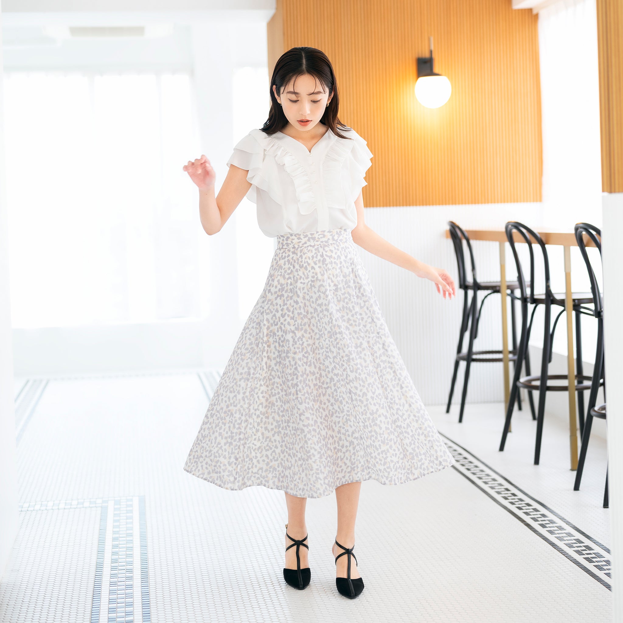 ぼかしレオパードスカート【期間限定プレセール6/18まで