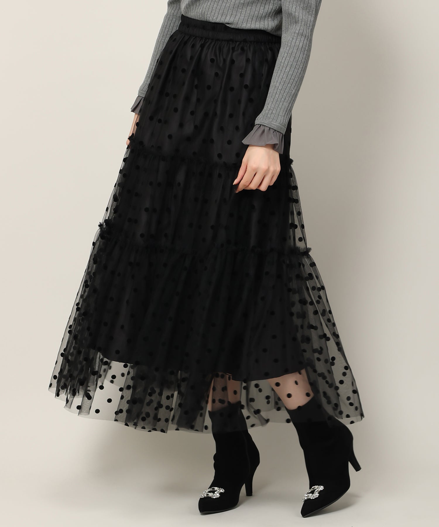 フロッキードットチュールスカート/MM337218 – MISCH MASCH|31