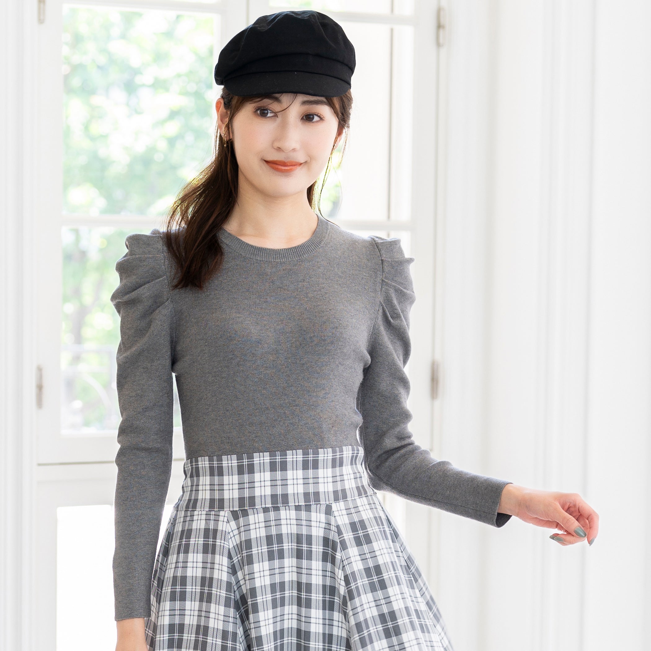 チェックレースアップドッキングワンピース/mm337417