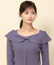 画像をギャラリービューアに読み込む, リボンケープカラーニット/MM338316
