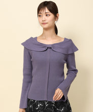 画像をギャラリービューアに読み込む, リボンケープカラーニット/MM338316
