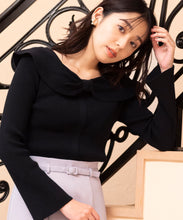 画像をギャラリービューアに読み込む, リボンケープカラーニット/MM338316
