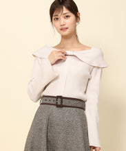 画像をギャラリービューアに読み込む, リボンケープカラーニット/MM338316
