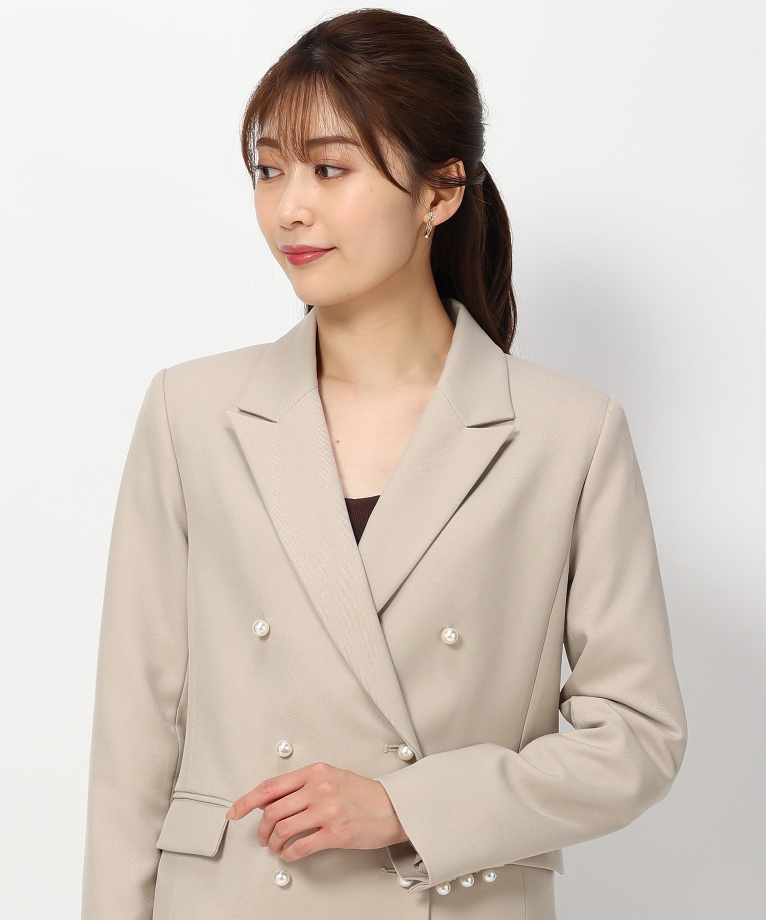 ミッシュマッシュ パールダブルテーラージャケット/MM338501 ブラック パールダブルテーラージャケット/MM338501 | ミッシュマッシュ(MISCH