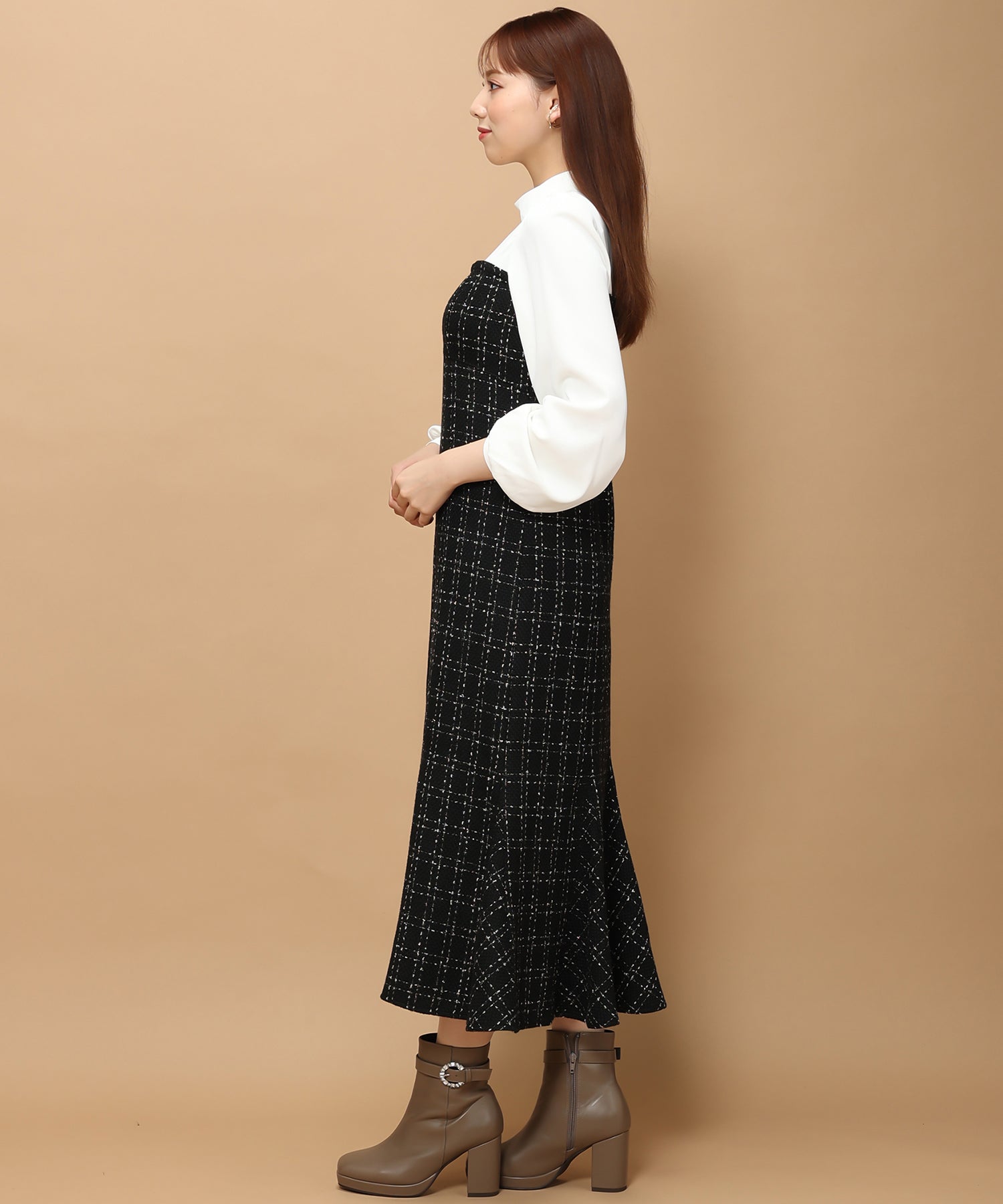 ラメツイードビスチェ風ドッキングワンピース/MM347403 – MISCH MASCH