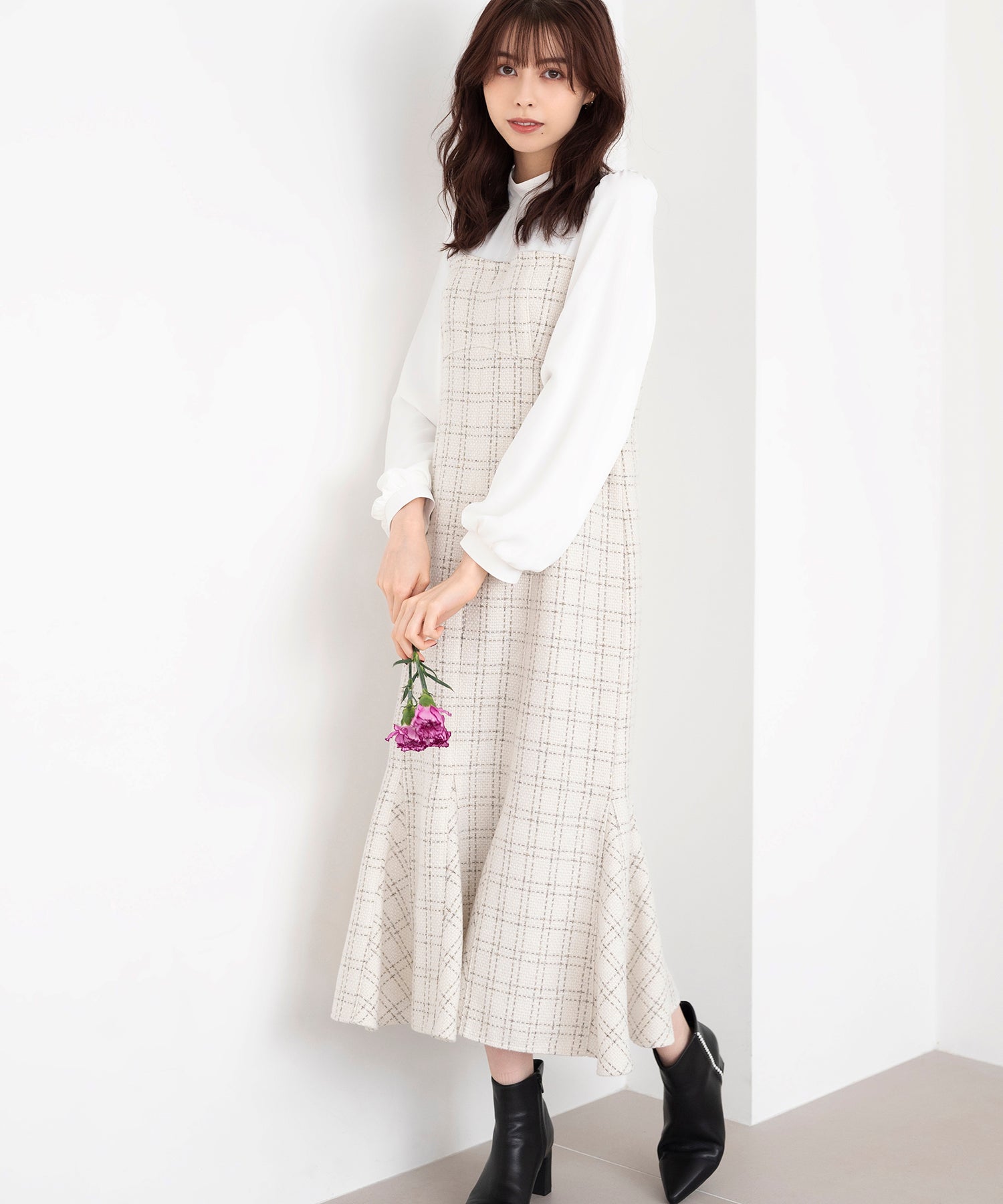 ラメツイードビスチェ風ドッキングワンピース/MM347403 – MISCH MASCH