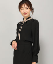 画像をギャラリービューアに読み込む, ハンマーサテン配色ボウタイブラウス/MM348101
