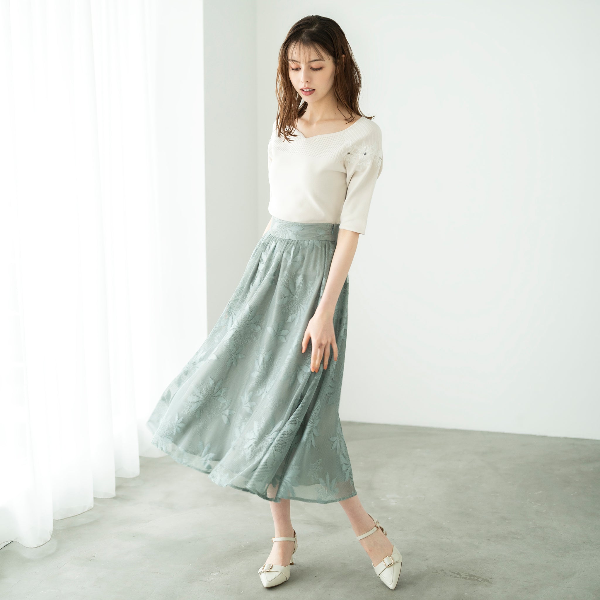 メッシュフラワーフレアスカート/MM417215 – MISCH MASCH|31