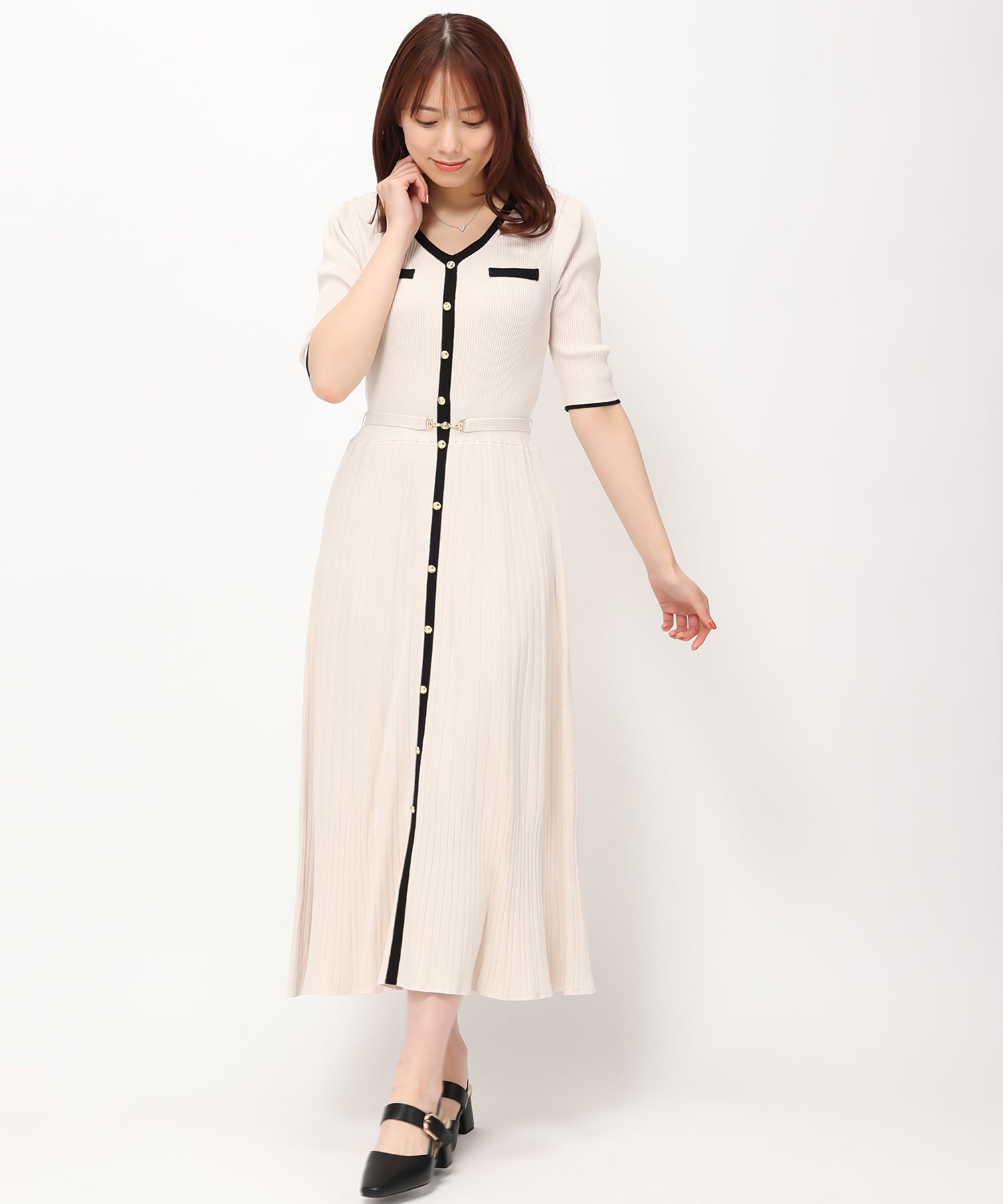 バイカラー配色Aラインニットワンピース/MM427403 – MISCH MASCH|31