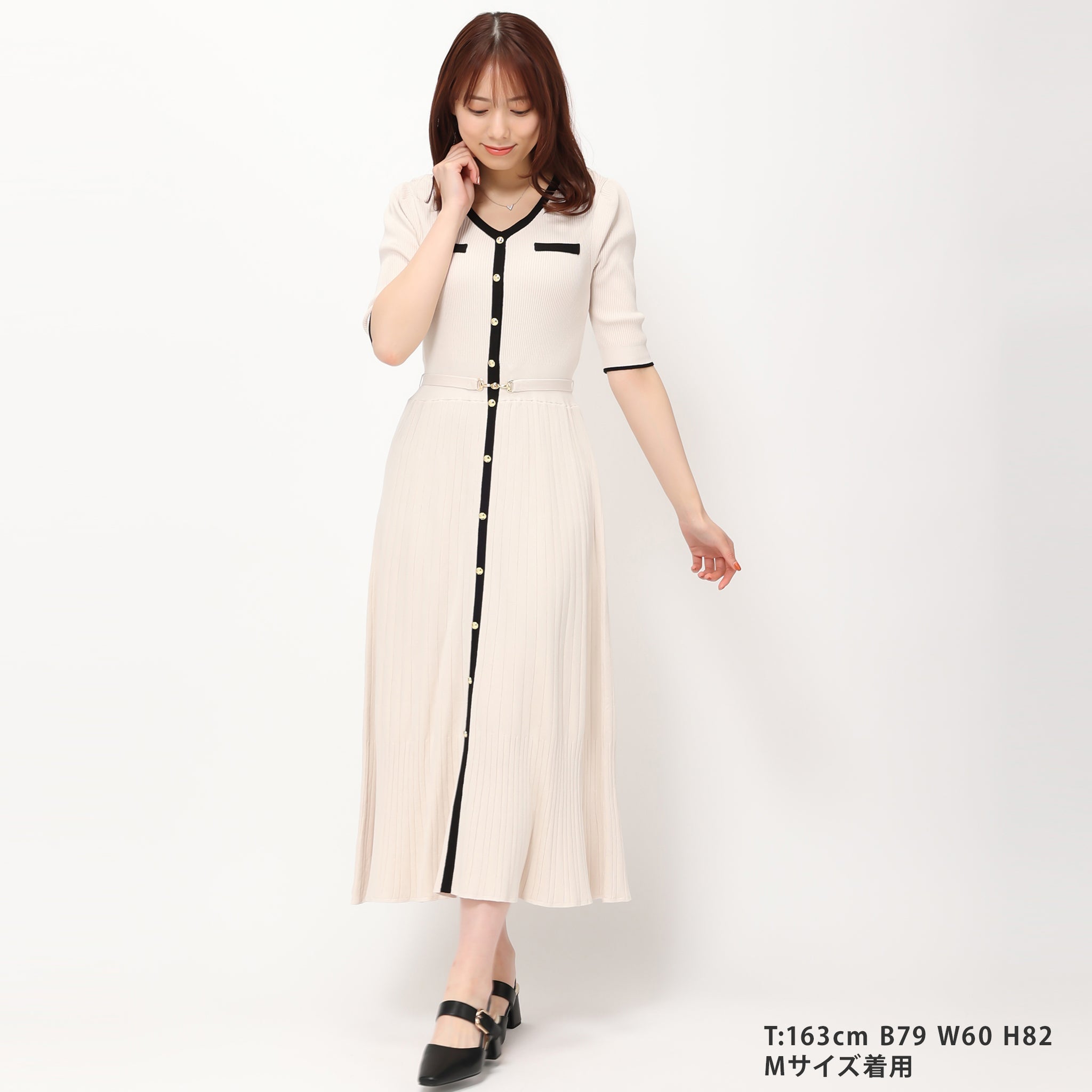 バイカラー配色Aラインニットワンピース/MM427403 – MISCH MASCH|31