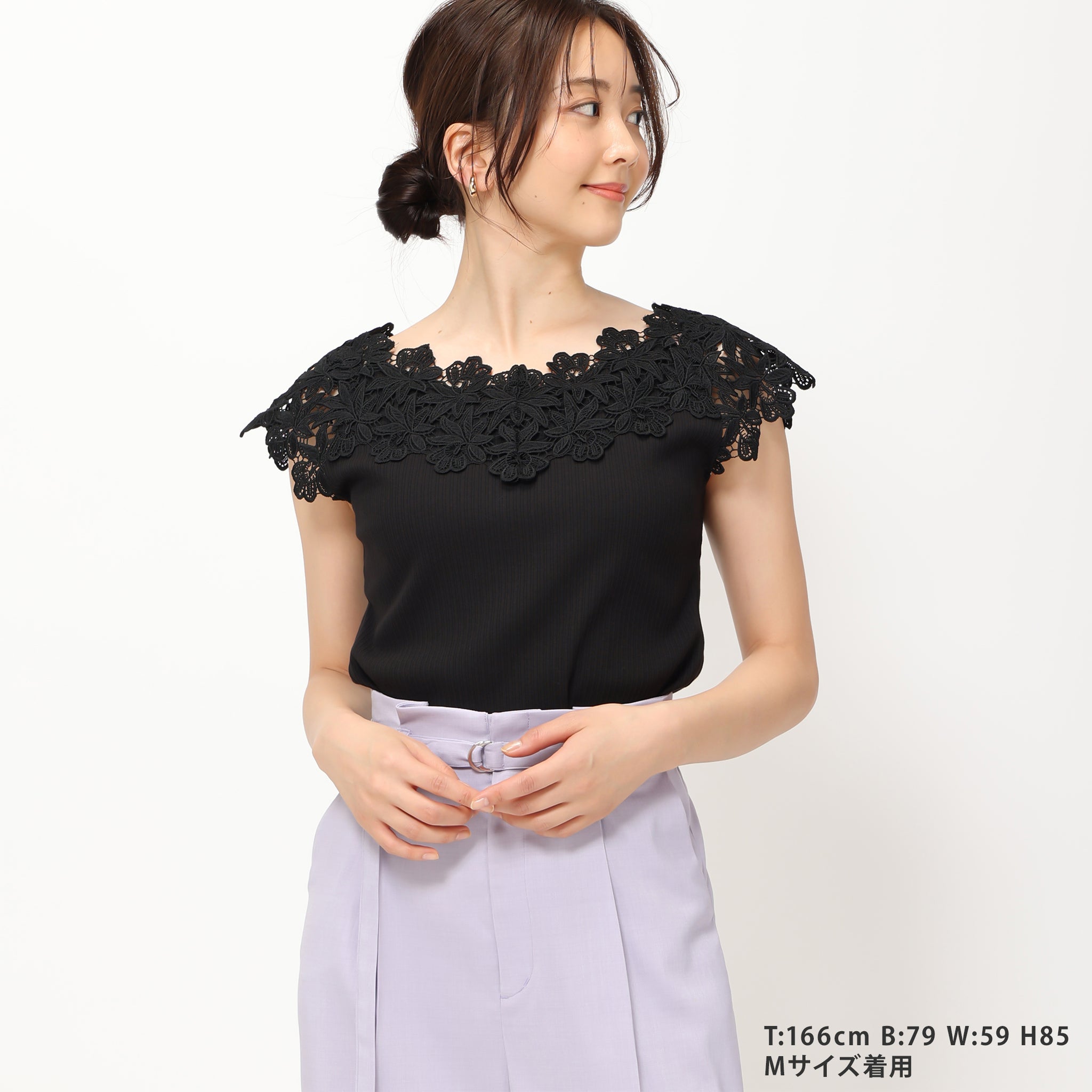 MACHATT マチャット オフショルダーリブニットトップス