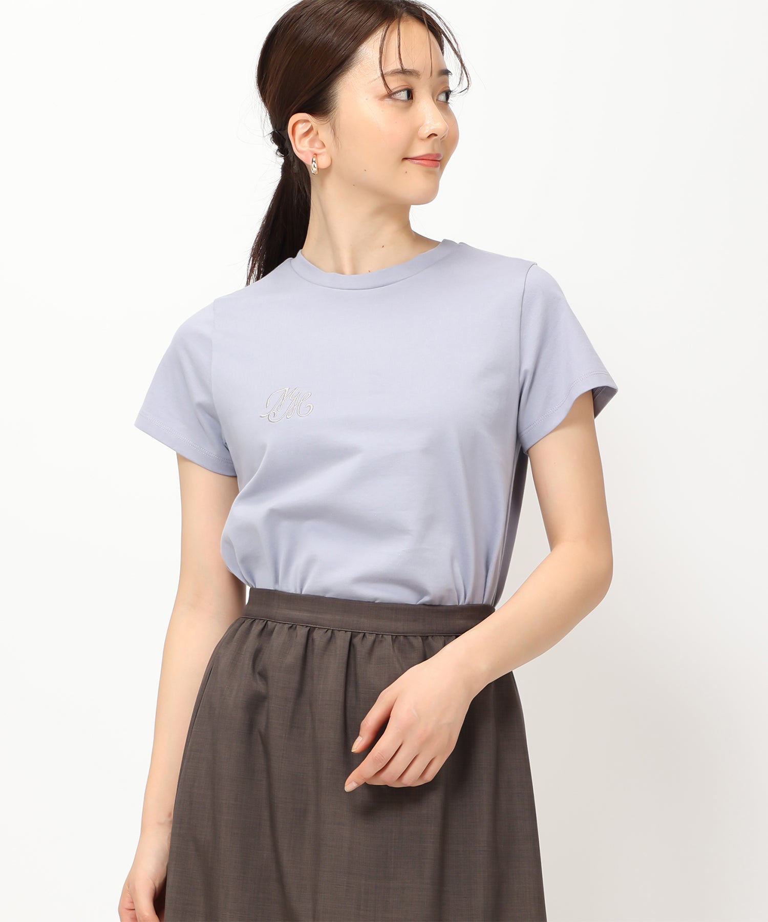 MICHI 売れ筋商品|||ミチ Tシャツ トップス レディース Tops Purple SLY | MICHIXSLY MOTIF CROP Tシャツ (Tシャツ・カットソー(長袖