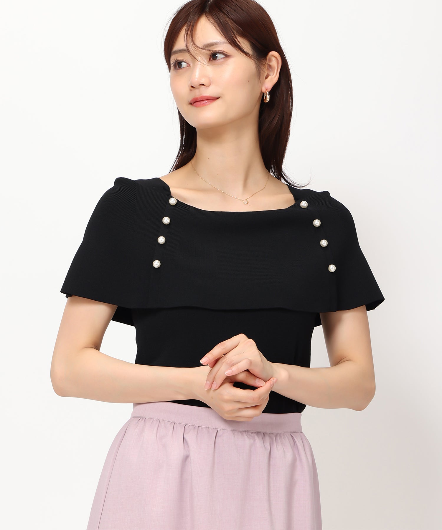 snidel MISCH MASCH ミニスカート　ケープ　パール アシメケープパール釦カットトップス/MM528202 – MISCH MASCH|31