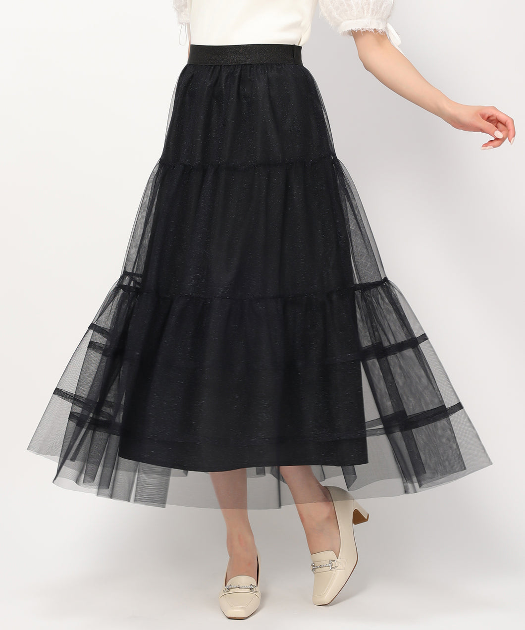 ラメチュールティアードスカート/MM437206