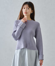 画像をギャラリービューアに読み込む, ラメリブパール袖ニット/MM448301

