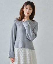 画像をギャラリービューアに読み込む, ラメリブパール袖ニット/MM448301
