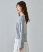 画像をギャラリービューアに読み込む, ラメリブパール袖ニット/MM448301

