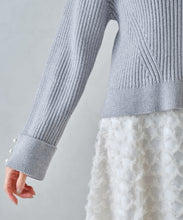 画像をギャラリービューアに読み込む, ラメリブパール袖ニット/MM448301
