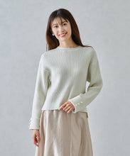 画像をギャラリービューアに読み込む, ラメリブパール袖ニット/MM448301
