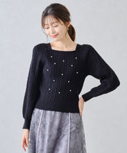 画像をギャラリービューアに読み込む, スクエアネックケーブルパールニット/MM448318
