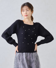 画像をギャラリービューアに読み込む, スクエアネックケーブルパールニット/MM448318
