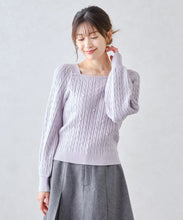 画像をギャラリービューアに読み込む, スクエアネックケーブルパールニット/MM448318
