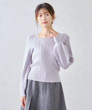 画像をギャラリービューアに読み込む, スクエアネックケーブルパールニット/MM448318
