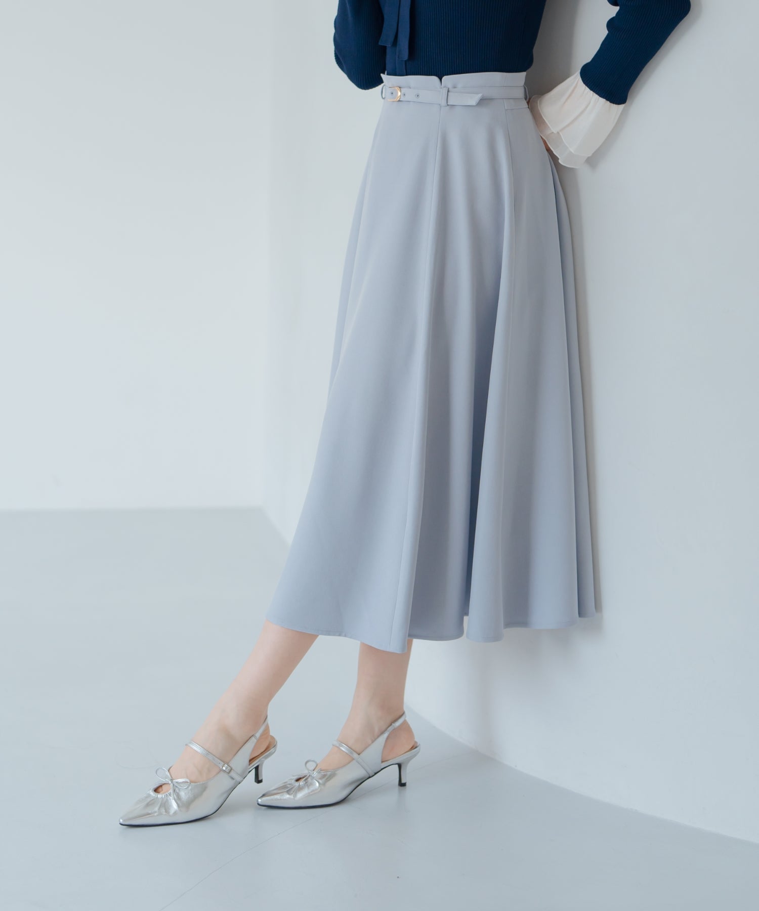 ベージュ フレアスカート プリーツ マディソンブルー 新品未使用 スカート FATIGUE FLARE SK L．oz BS