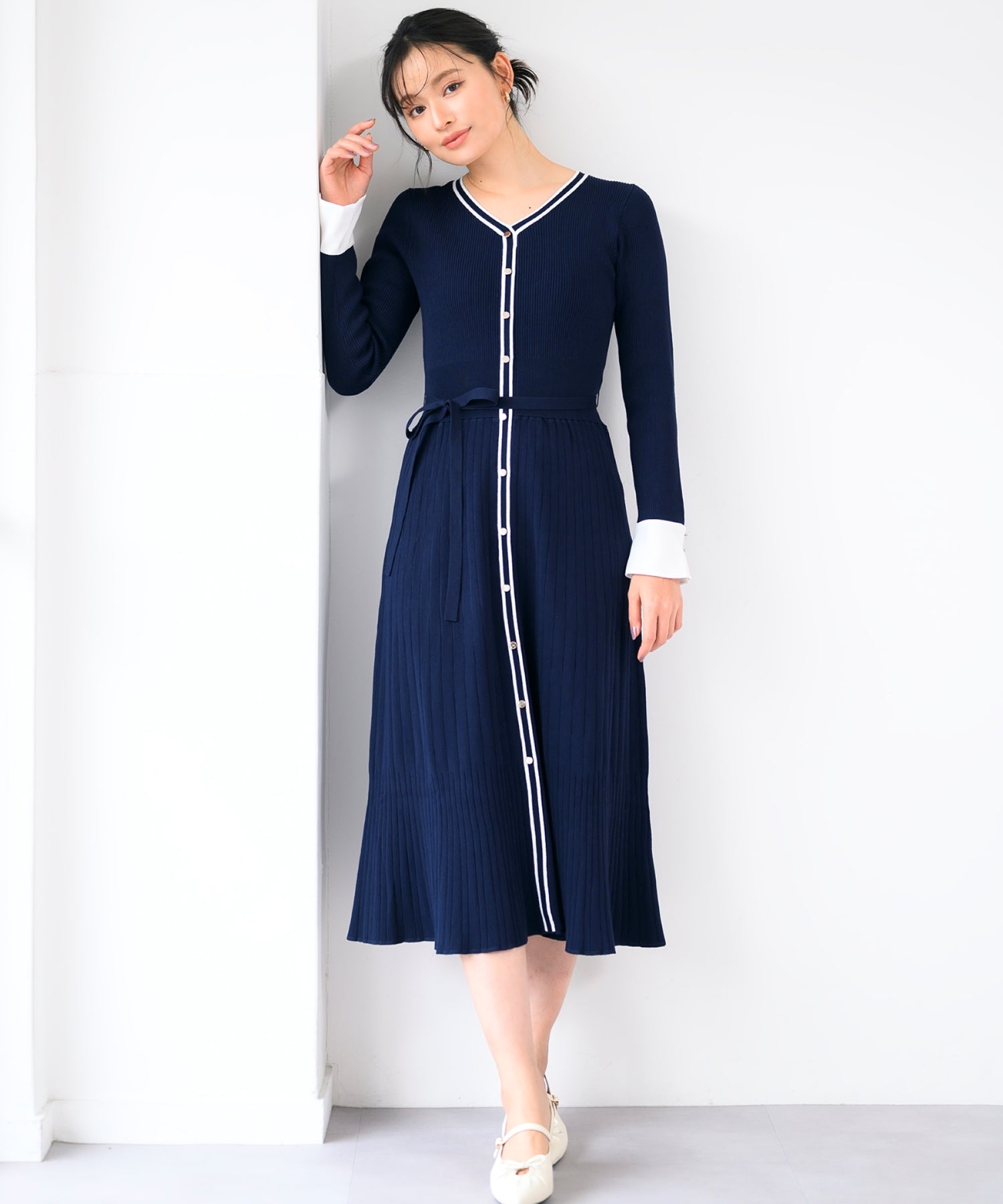 カフス袖Vネックニットワンピース/MM517413 – MISCH MASCH|31 Sons de mode