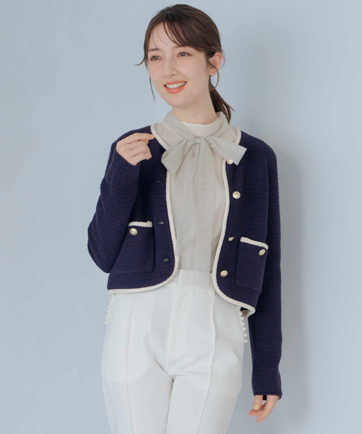 新品】ユニクロ C ニットジャケット UNIQLOユニクロシーブラック XL