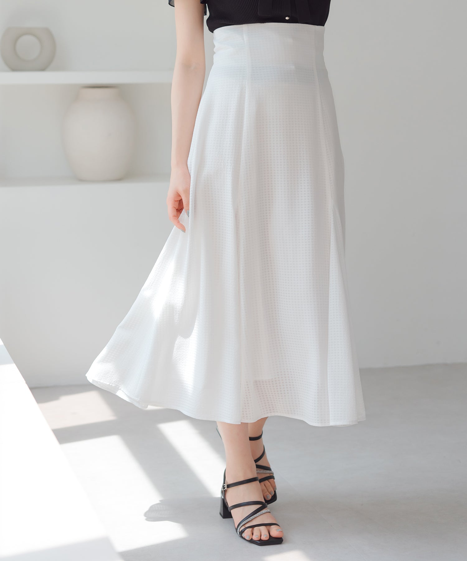 MaisonMargiela ウィメン 裏地スカートの匿名性 AW】WOMEN ドライタッチグレンチェックスカート(防風裏地付き