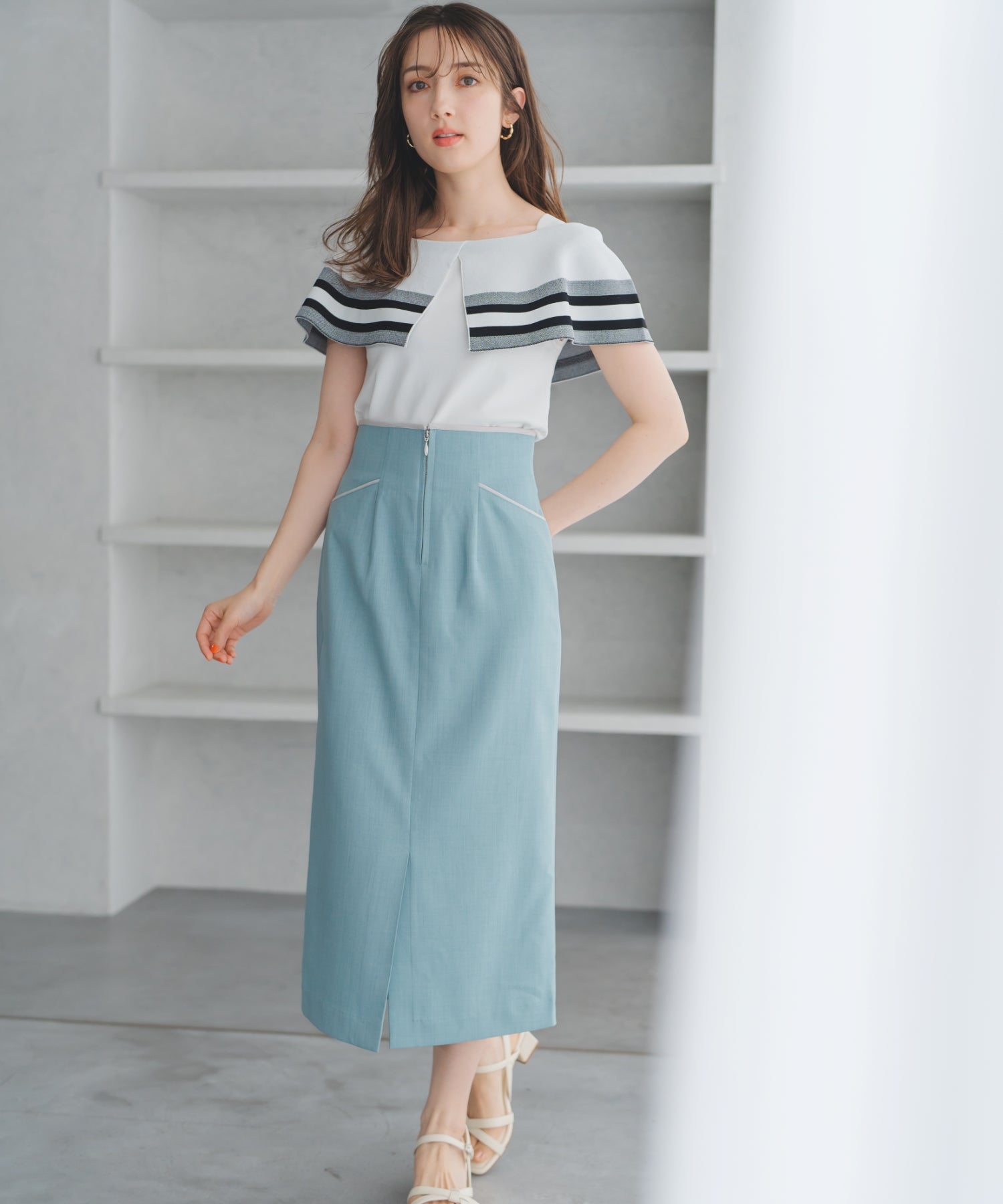 メイ スカート Maison de CINQ｜【小さいサイズ】リバーシブルシフォンプリーツ