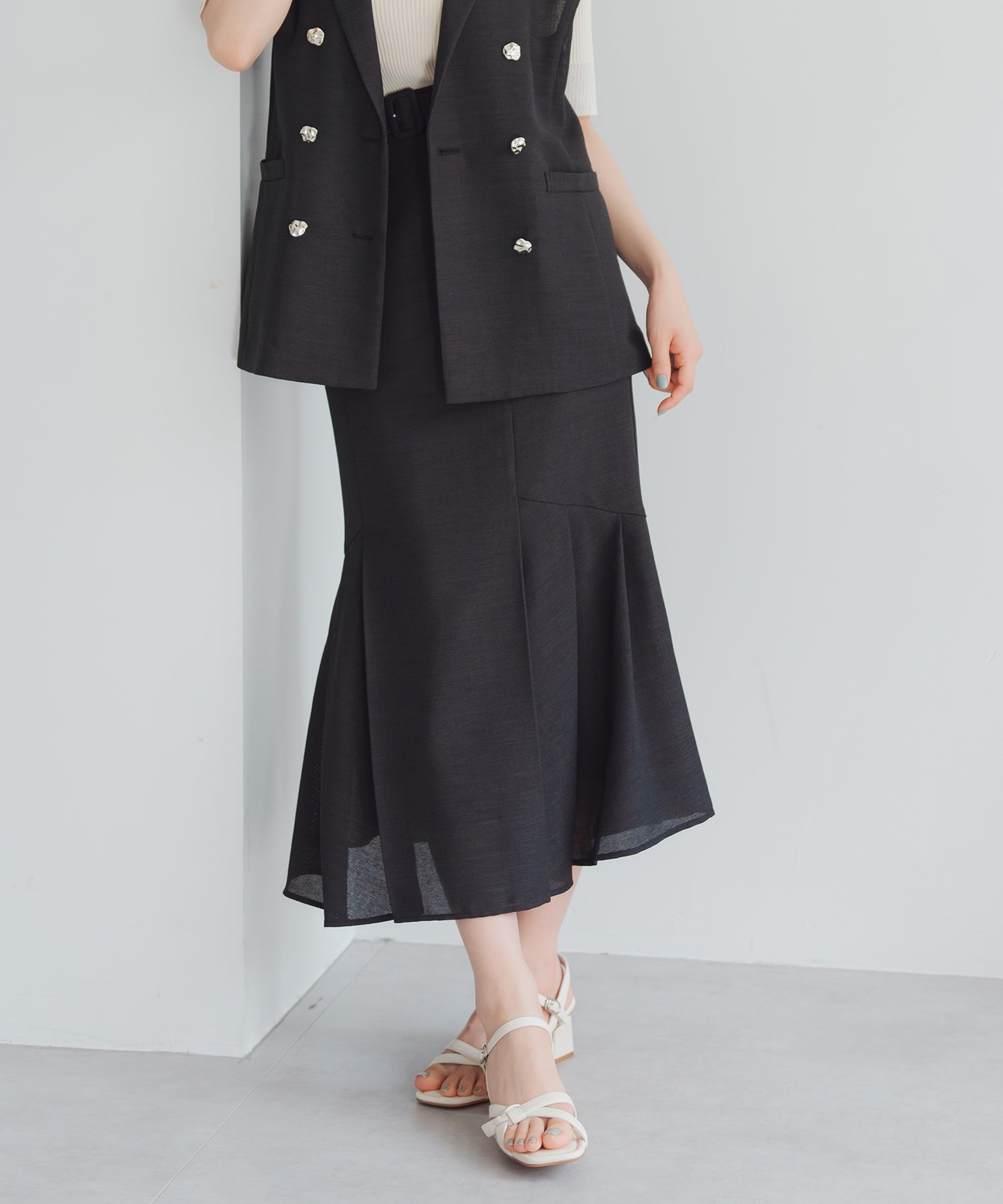 【タグ付き】Misch Masch パイピングドビー小花スカート ライトグリーン ミッシュマッシュ MISCH MASCH 【2024春夏新作】パイピング