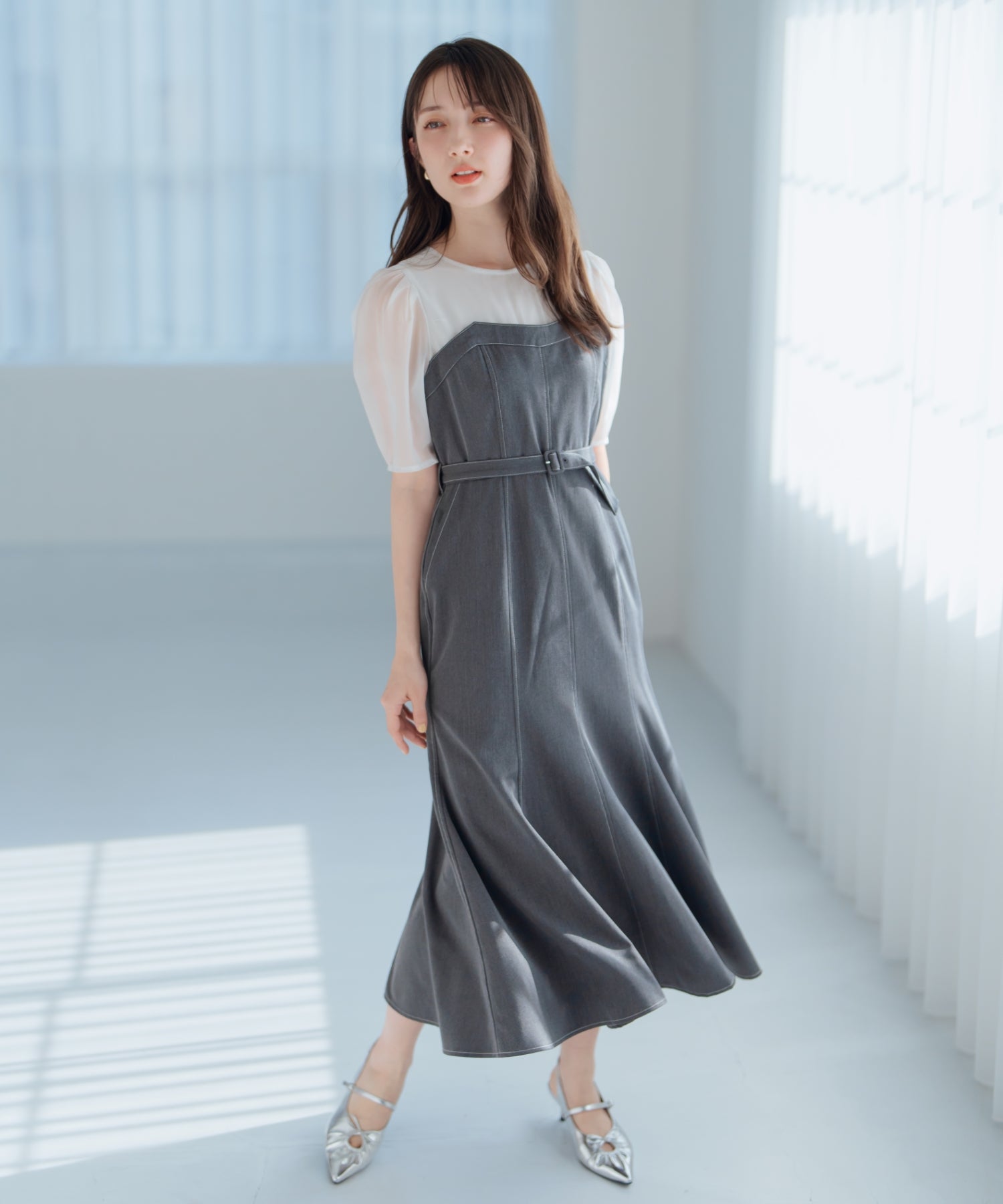 まーちゃん様 ワンピース Mグレー ドッキングシャンブレーワンピース/MM527403 – MISCH MASCH|31