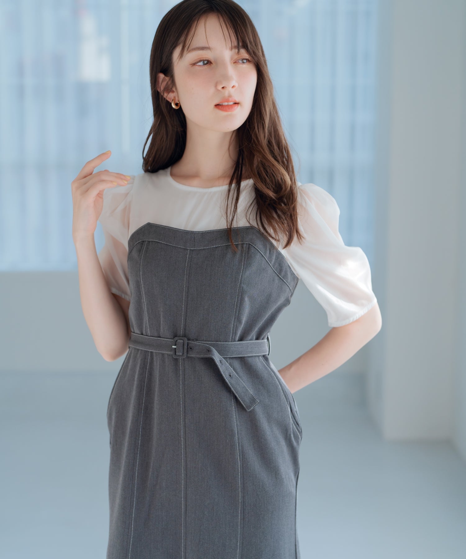 まーちゃん様 ワンピース Mグレー ドッキングシャンブレーワンピース/MM527403 – MISCH MASCH|31