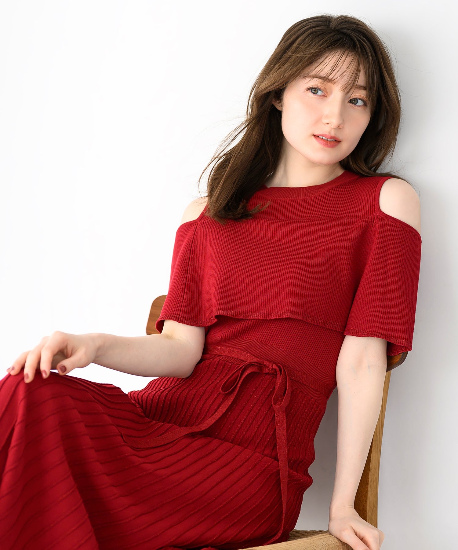 Decembermay ワンピース 楽天市場】【SALE】 フリルたっぷりオフショルシャツワンピース