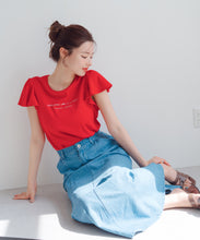 画像をギャラリービューアに読み込む, 箔プリントフレア袖Tシャツ/MM528203
