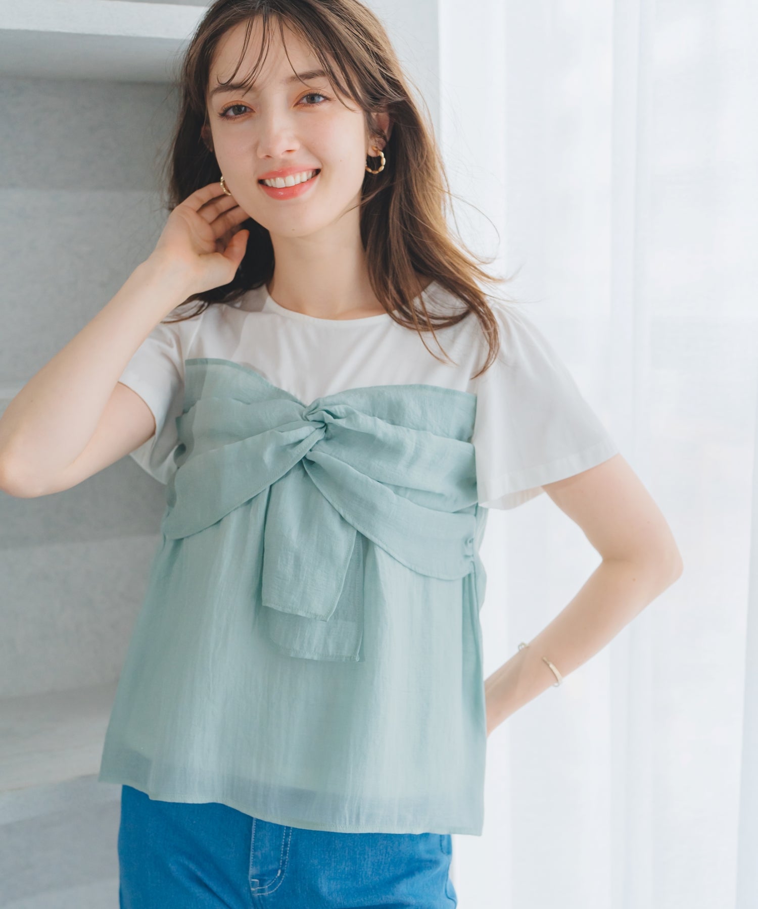 Ribbon bustier / Blue gray / リボンビスチェ | シープ / SHEEP