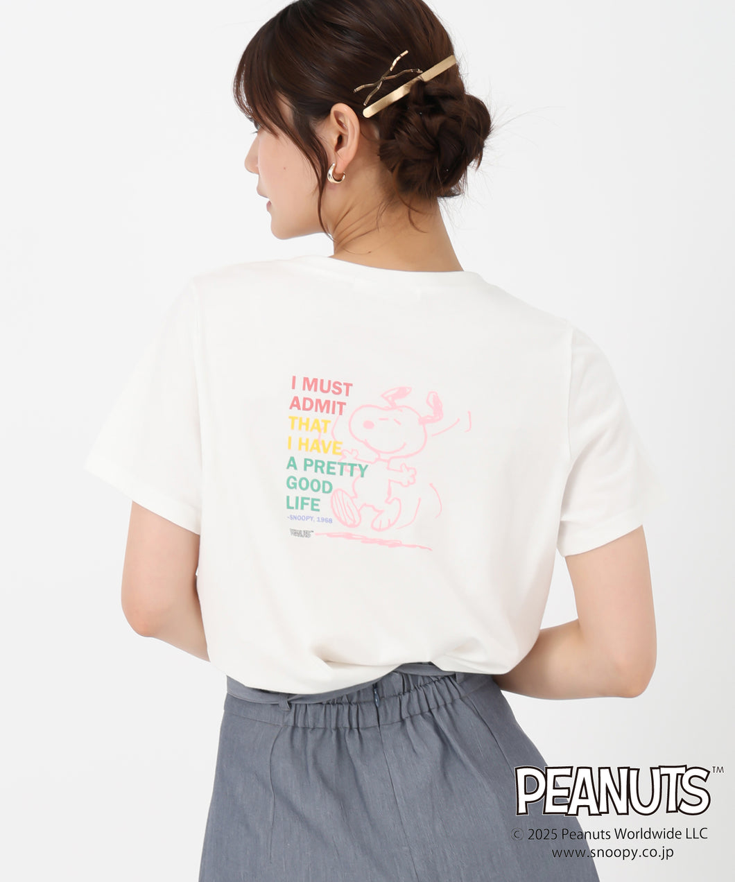 PEANUTSデザインバックプリントTシャツ/MM528207