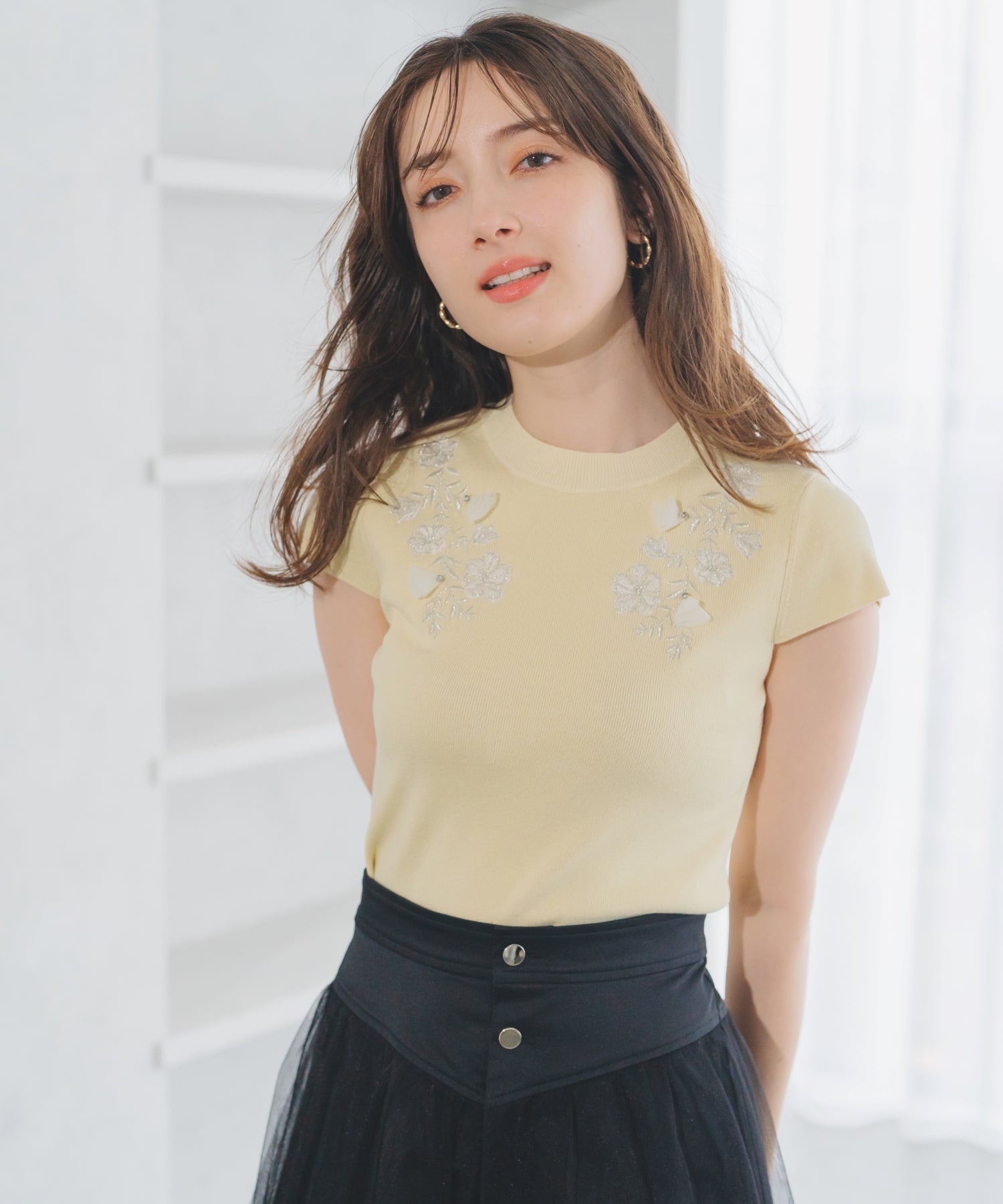 フラワー刺繍フレンチスリーブニット/MM528310 – MISCH MASCH|31