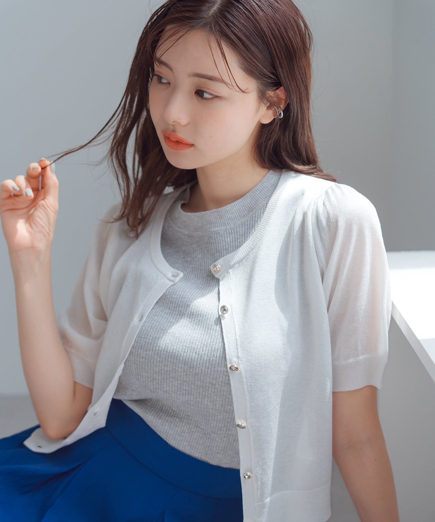 シアークルーネック半袖カーディガン/MM528406 – MISCH MASCH|31