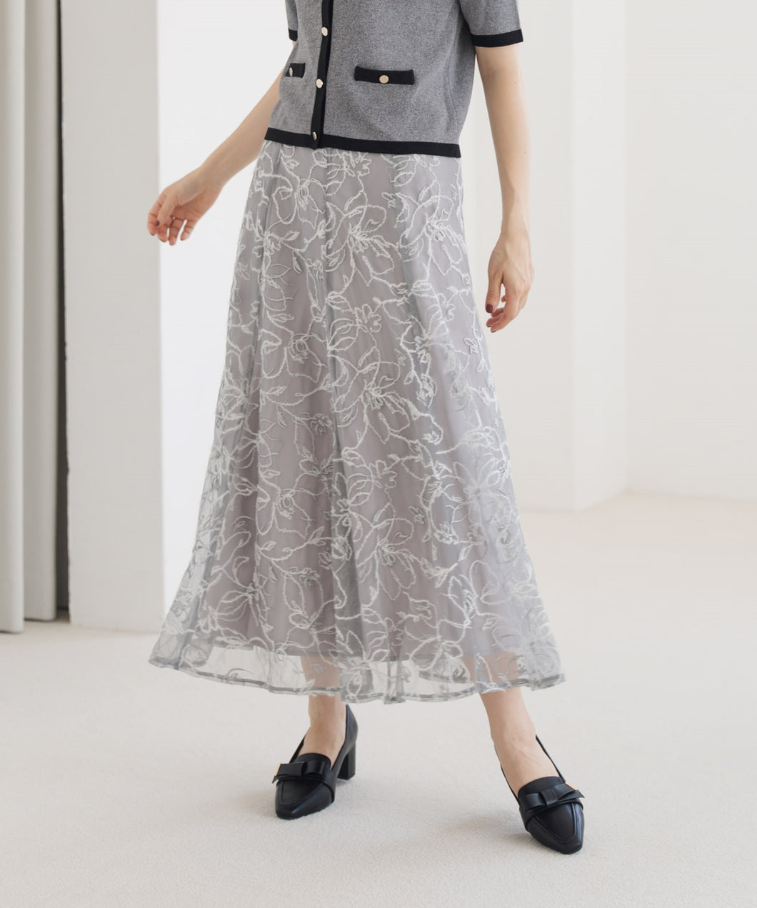 ループラメ刺繍スカート/MM537205