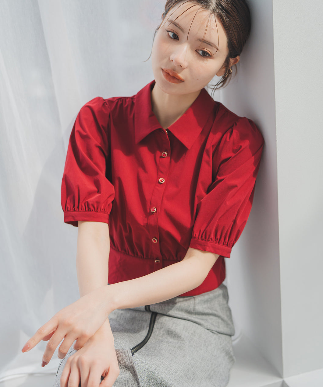 クロップドシャツブラウス/MM538105
