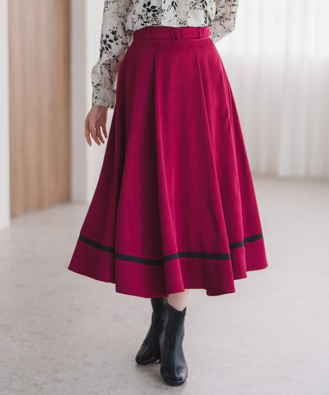 裾配色フレアスカート/MM547218